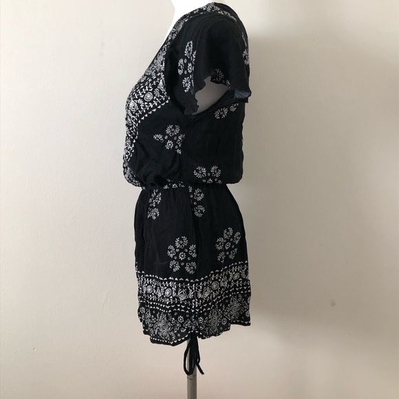 Band of Gypsies Boho Black and White Romper Size Small - Picture 5 of 7